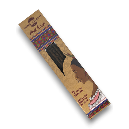 SACRED ELEMENTS Incenso Red Rose HEM - 10 bastões artesanais orgânicos