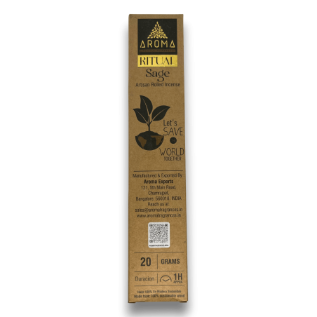 セージ リチュアル インセンスAROMA Ritual Sage - 感動的なメッセージ付き 20 グラム ボックス