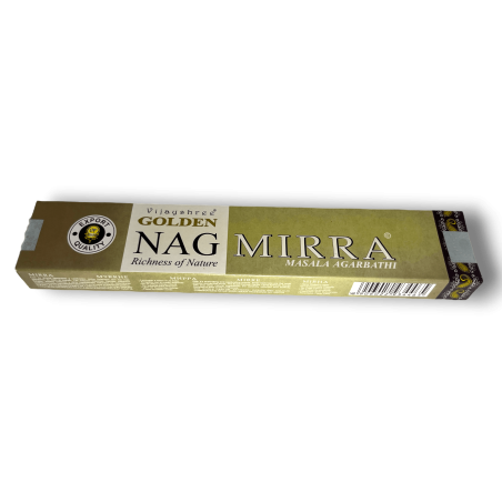 Incienso Mirra GOLDEN NAG Myrrh Vijayshree Fragance - 1 Cajetilla de 15gr.
