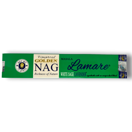 ラマーレ ホワイト セージ & ラベンダーのお香GOLDEN NAGラマーレ ホワイト セージ & ラベンダー ビジェイシュリー フレグランス - 1 箱 15gr。