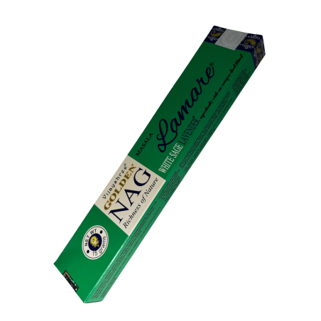 Lamare White Sage & Lavender Incense GOLDEN NAG عطر Lamare White Sage & Lavander Vijayshree - صندوق واحد من 15 جرام.