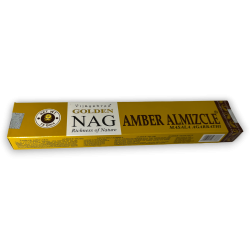 Incienso Ámbar Almizcle GOLDEN NAG Amber Musk Vijayshree Fragance - 1 Cajetilla de 15gr.