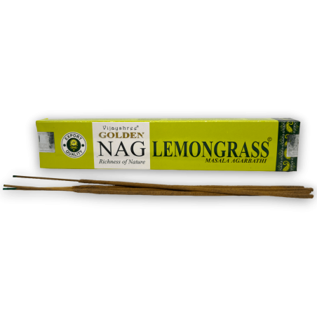 Zitronengras Weihrauch GOLDEN NAG Zitronengras Vijayshree Duft - 1 Packung mit 15gr.