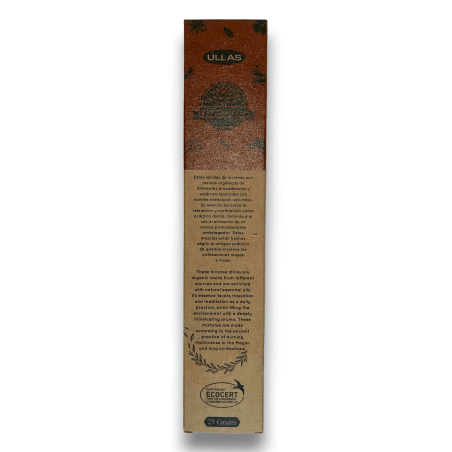Incienso Ullas de Canela - Cinnamon - Hecho a mano - 25gr - Hecho en India - 100% Natural - ULLAS Incienso Orgánico