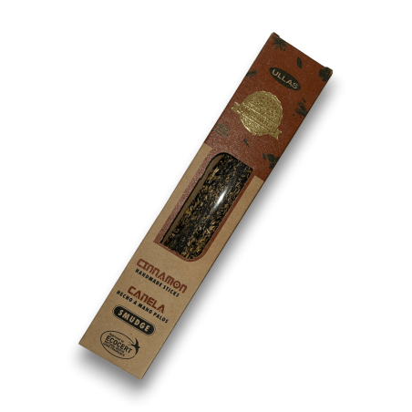 Incienso Ullas de Canela - Cinnamon - Hecho a mano - 25gr - Hecho en India - 100% Natural - ULLAS Incienso Orgánico