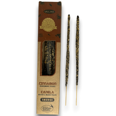 Encens Ulles de Canyella - Cinnamon - Fet a mà - 25gr - Fet a Índia - 100% Natural - ULLAS Encens Orgànic