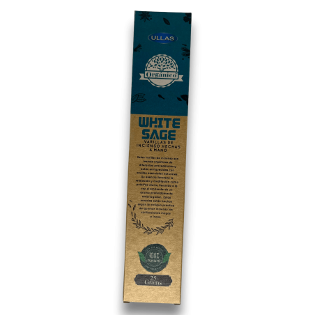 White Sage Ullas Incense - White Sage - Handmade - 25gr - Made in India - 100% Natural - Organic ULLAS Incense