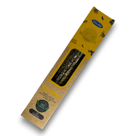 Encens Ulles de Vainilla - ULLAS - Fet a mà - 25gr - Fet a Índia - 100% Natural - ULLAS Encens Orgànic