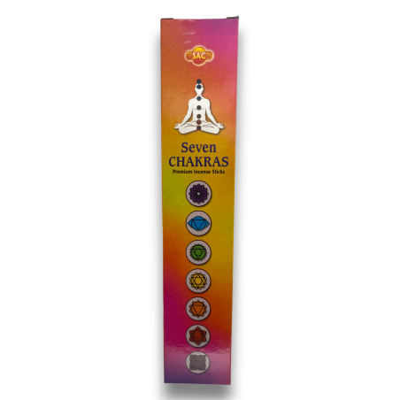SAC Wierook van de 7 Chakra's - SAC Zeven Chakra's Pakje van 35 wierookstokjes (7 kleine pakjes van 5 stokjes)