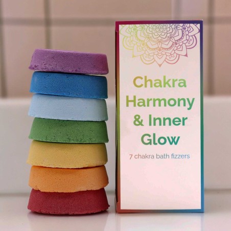 Chakras Badbomber Harmoni för Chakras och Inre Glöd - Stor Låda - 7 badbomber