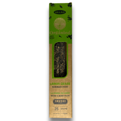 Rökelser Ullas av Citrongräs - Lemon Grass - Handgjord - 25 g - Tillverkad i Indien - 100% Naturlig - ULLAS Ekologisk Rökelse