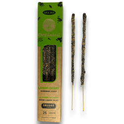 Rökelser Ullas av Citrongräs - Lemon Grass - Handgjord - 25 g - Tillverkad i Indien - 100% Naturlig - ULLAS Ekologisk Rökelse