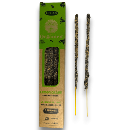 Encens Ullas à la citronnelle - Citronnelle - Fait main - 25gr - Fabriqué en Inde - 100% Naturel - Encens ULLAS Bio