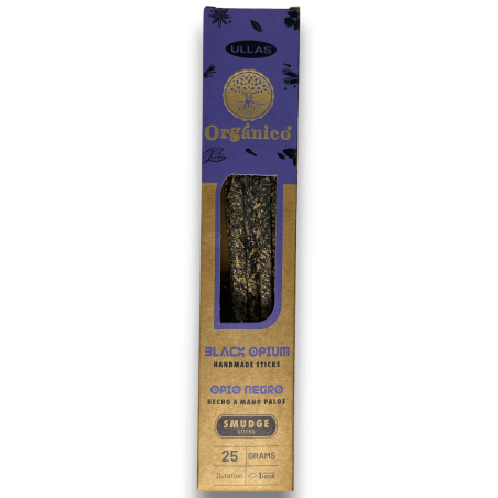 Rökelse Ullas av Svart Opium - Black Opium - Handgjord - 25g - Tillverkad i Indien - 100% Naturlig - ULLAS Ekologisk Rökelse