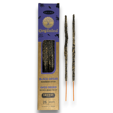 Incienso Ullas de Opio Negro - Black Opium - 手作り - 25g - インド製 - 100%ナチュラル - ULLAS オーガニックインセンス