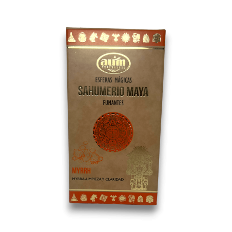 Bombe de parfumare cu mir Maya AUM FRAGRANCES - Sfere magice Mayan Sahumerio 8 bombe de tămâie puritate divină