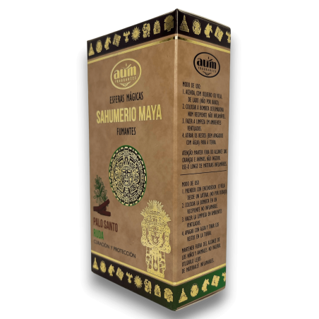 Bombas Defumantes Maias Palo Santo e Rua AUM FRAGRANCES - Esferas Mágicas Sahumerio 8 bombas de incenso Cura e Proteção