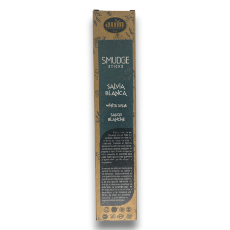 Ekologisk vit salvia rökelse AUM dofter Smudge Sticks - 25gr.