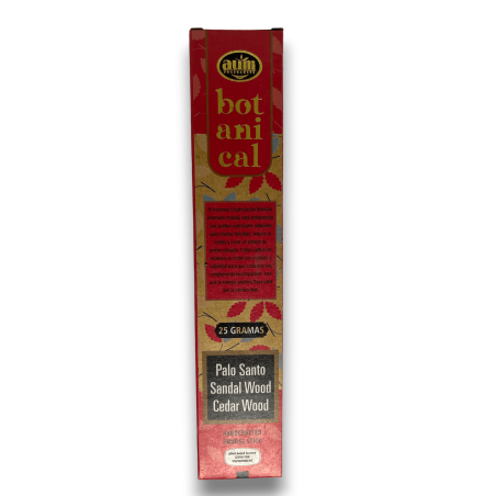 Encens Bio Palo Santo, Bois de Santal et Cèdre AUM Fragrances Botaniques - 25gr.