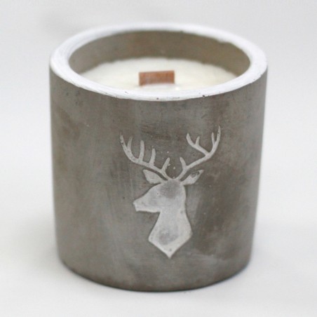 Vela hormigón mediana - Cabeza de ciervo - Whisky y Woodsmoke  - 1