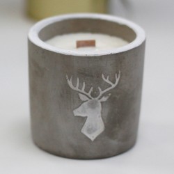 Vela hormigón mediana - Cabeza de ciervo - Whisky y Woodsmoke  - 3