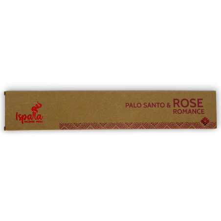 Encens Palo Santo et Rose ISPALLA Romance - Encens Naturel et Bio fabriqué au Pérou - 15gr.