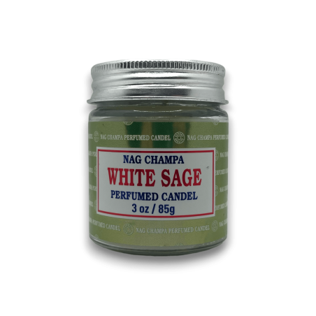 Lumânare Nag Champa Satya White Sage Borcan - Curățare și Purificare - 85gr. - durata de 24 de ore