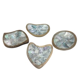 Conjunto de 4 mini tigelas variadas de madeira...