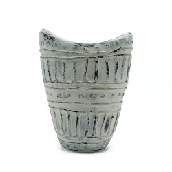 Vaza din ceramica cu forma de gat larg Crem...