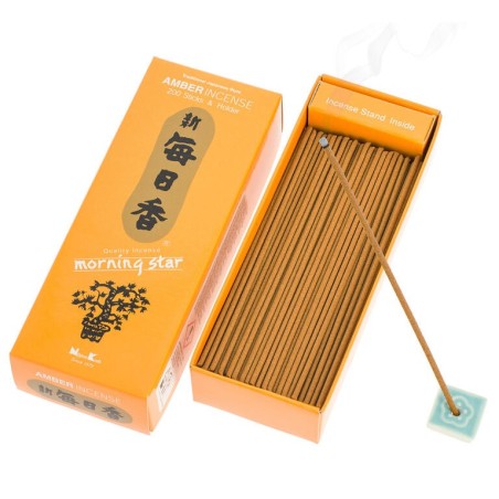 Encens Japonais Étoile du Matin Ambre Ambre Nippon Kodo 200 barres + encensoir - Grand Pack