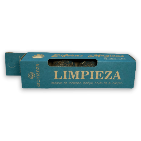 AROMANZA Magic Cleaning Spheres - Iluminarte Argentina - 4 ontsmettingsbollen Harswierook, Benzoë en Eucalyptusbladeren.