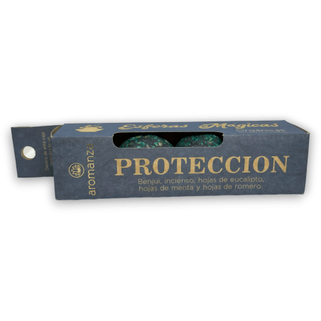 Sfere de protecție magică AROMANZA - Iluminarte Argentina - 4 becuri de defumare Benzoin, Tămâie, Eucalipt, Mentă și Rozmarin