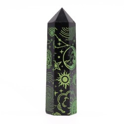 Puntas de obsidiana negra (aprox. 60-70 g, 9...