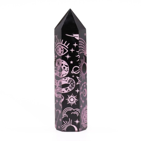 Pontas de Obsidiana Negra (aprox. 60-70 g, 9 cm) - Mystic Story - Rosa