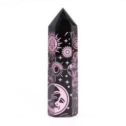 Pointes en obsidienne noire (env. 60-70 g, 9 cm) - Mystic Story - Rose