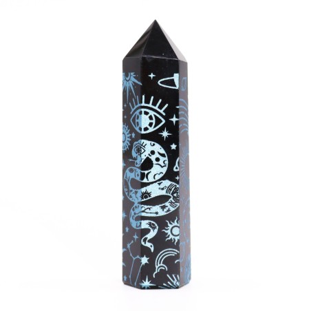 Puncte obsidiane negre (aprox. 60-70 g, 9 cm) - Mystic Story - Sky Blue