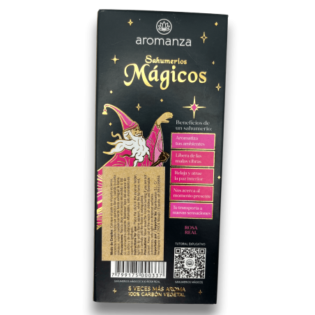 Magiczne Kadzidło Sahumerios Rosa Real Aromanza - Iluminarte Argentina - 10 grubych ręcznie robionych patyczków