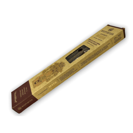 Essências Maias Sahumos da Índia com Palo Santo Humildade Aromanza Incensos - Iluminarte Argentina - 3 bastões extra grandes