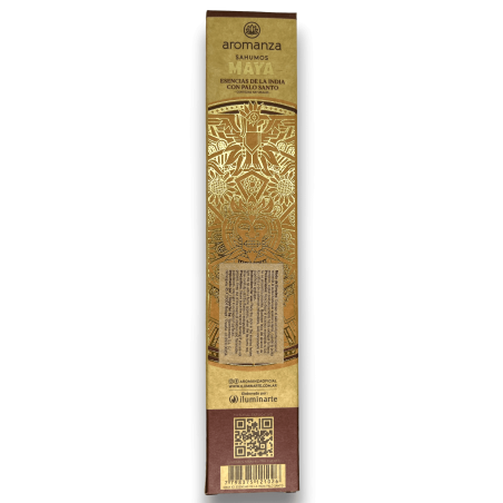 Mayan Sahumos Essences of India with Palo Santo Humility Aromanza Incense - Iluminarte Argentina - 3 extra large bars