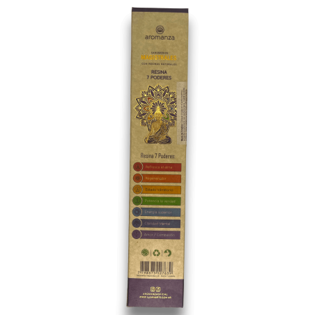 Bruciaincensi Master 7 Potenze Incenso Aromanza - Iluminarte Argentina - 8 bastoncini spessi con Resine Naturali