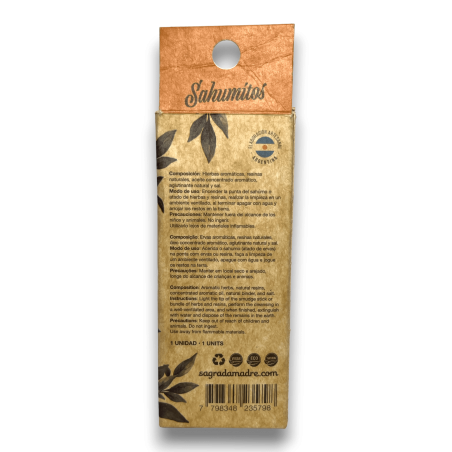 Sahumito Palo Santo Madera Sagrada SAGRADA MADRE Limpieza Espiritual - Cajita 1 unidad.