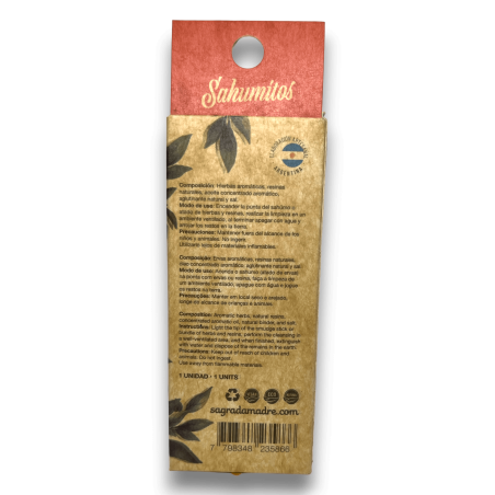 Proteção Repelente Natural Sahumito Laranja e Citronela Mãe Sagrada - Caixa 1 unidade.