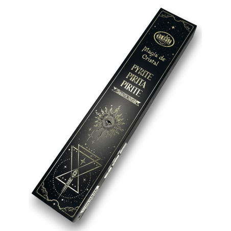 Aum Fragrances Crystal Magic Pirita Incenso - Incenso com caixa de cristais de Pirita - 20gr.
