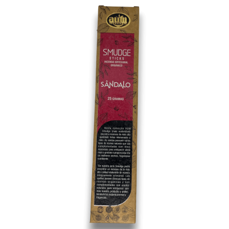 Incienso Orgánico Sándalo AUM Fragrances Smudge Sticks - 25gr.