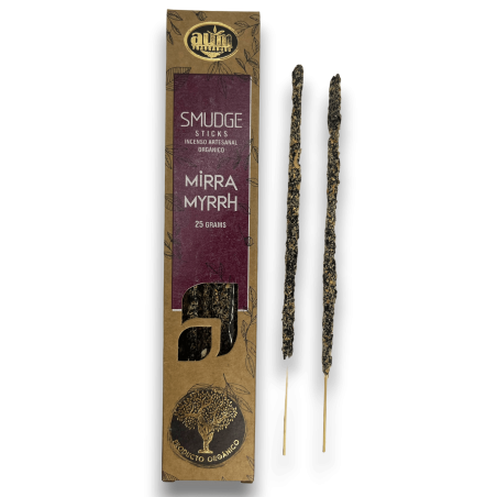 Biologische wierook Mirre AUM geuren smudge sticks - 25gr.
