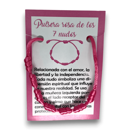Bracciale Corda Rosa 7 Nodi - HOSTENATURA Amore e contro la solitudine
