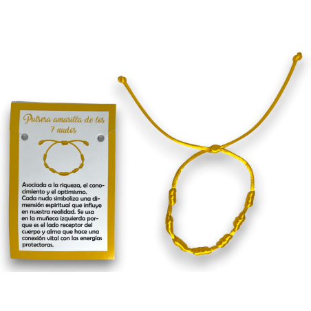Pulsera 7 Nudos Cuerda Amarilla - HOSTENATURA Prosperidad, Abundancia y Fortuna