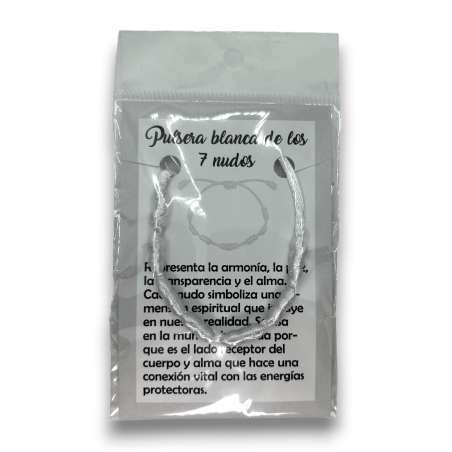 Pulsera 7 Nudos Cuerda Blanca - HOSTENATURA Fertilidad