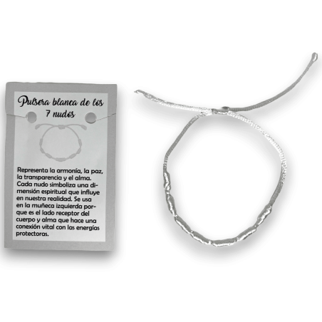 7 Knot White Rope Bracelet - HOSTENATURA Fertility
