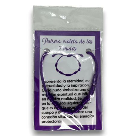 7 knopen violet touw armband - HOSTENATURA vertegenwoordigt eeuwigheid, spiritualiteit en inspiratie.